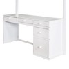 PAGED Twin Size Loft Bed with Desk, Modern Wooden Bed Frame with Open Shelves, Storage Drawer, Ladder and Guardrail for Bedroom - 3 of 4