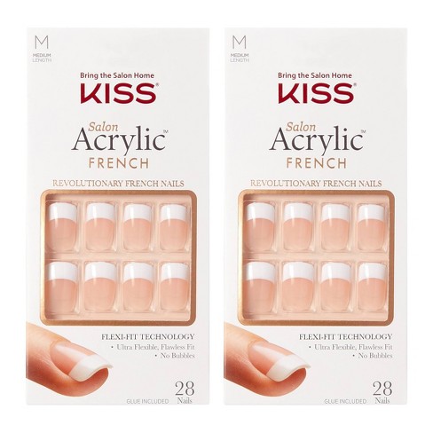 Kiss Salon Acrylic French Nail Kit - Rumor Mill - 2pk - 56ct : Target