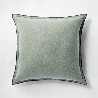 Oversized Reversible Linen Square Throw Pillow with Frayed Edges Blue -  Threshold™ designed with Studio McGee