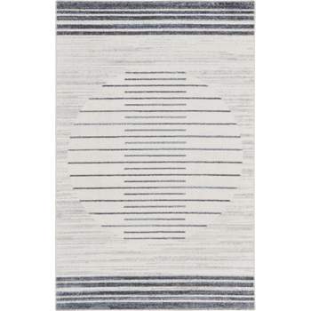 Nourison Astra Machine Washable Circle Mid-Century Modern Indoor Rug