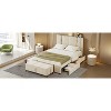Okak Queen Platform Bed Frame with LED Lights USB Charger & 2 Drawers No Box Spring Needed Upholstered Bed with Gold Decoration & Trundle - 2 of 4