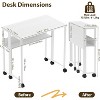 Folding Desk with Wheels & Storage Shelf, 24.8 Inch Foldable Computer Table for Small Spaces, Compact Study Table with Metal Frame for Home Office - 2 of 4