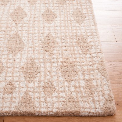 Handmade Beige/Ivory Abstract Wool 6' x 9' Area Rug