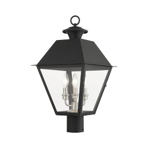 Livex Lighting Mansfield 3 - Light Post Light in  Black - 1 of 3