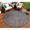 Gray Charcoal And Brown Ombre Washable Indoor Outdoor Area Rug - 2 of 4