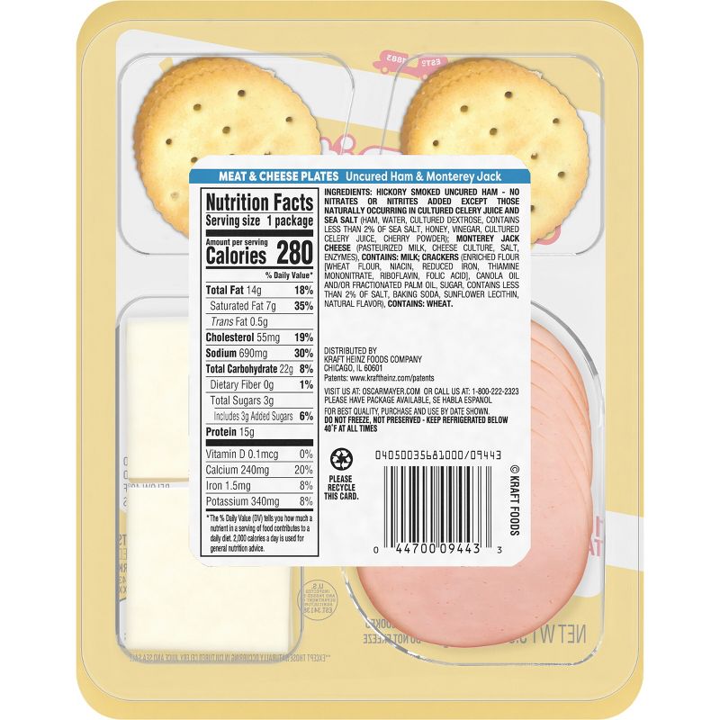 Oscar Mayer Bites with Ham, Monterey Jack Cheese and Crackers - 3.3oz, 3 of 11