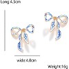Bow Earrings for Women, Cute Blue and White Porcelain Enamel Ribbon Colorful Earring Simple Stylish Gift Jewelry - 3 of 4