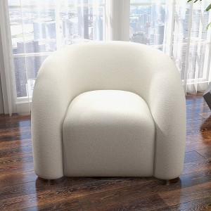 SEYNAR Modern Glam Velvet Accent Armchair with Tufted Back,White, 34.6''W*29.9''D*28.3''H - 1 of 4