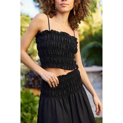Sol Angeles Gillian Linen Smocked Tank
