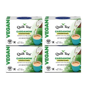 QuikTea Vegan Unsweetened Cardamom Chai Tea Latte - 40 Count (10 Count (Pack of 4)) - 1 of 3