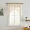HLC.ME Jolene Floral Rod Pocket Lace Short Cafe Swags for Small Windows, Kitchens, and Basement Windows - Set of 2 - 3 of 4
