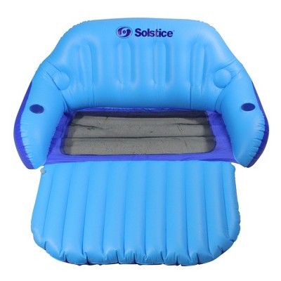 Swimline 72" Inflatable 2-Person Duo Love Seat Swimming Pool Float with Convertible Foot Rest - Blue