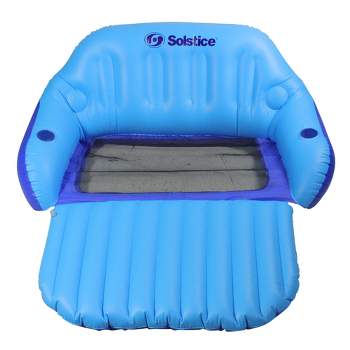 Swimline 72" Inflatable 2-Person Duo Love Seat Swimming Pool Float with Convertible Foot Rest - Blue