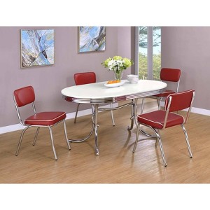 Coaster Set of 2 Retro Upholstered Open Back Side Chairs - 1 of 4
