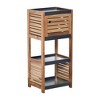 Evideco French Home Goods Bathroom Linen Storage Floor Cabinet Elements Acacia - Gray Wood - 2 of 4