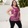 Anna-Kaci Women's Plus Size Sequin Tank Top Sleeveless Sparkle Blouse - 2 of 4