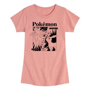 Girls' - Pokémon - Umbreon and Espeon Grid Fitted Short Sleeve Graphic T-Shirt - 1 of 4