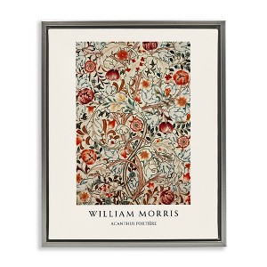 Stupell Industries William Morris Red Dotted Flowers Floating Frame Canvas Art - 1 of 4