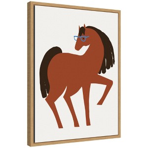 Kate & Laurel All Things Decor 18"x24" Sylvie Farm Horse Framed Canvas by Hannah Beisang Natural - 1 of 4
