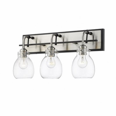 Z-Lite Kraken 3 - Light Vanity in  Matte Black/Brushed Nickel