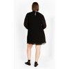 Women's Plus Size Pleat Ruffle Dress - black | CITY CHIC - image 3 of 4