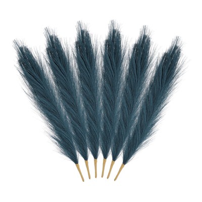 Unique Bargains Party Wall Vase Wedding Decor Fluffy Faux Pampas Grass 6 Pcs