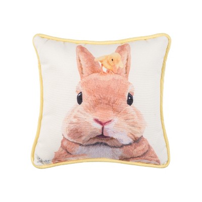 C&F Home 8" x 8" Bunny & Duckling Printed Throw Pillow