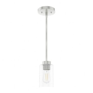 Hunter Fans 4" Hartland Mini Pendant Light Brushed Nickel Seeded Glass Ceiling Fixture - 1 of 2