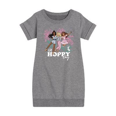 - Barbie - Easter Graphic Short Sleeve Fleece Dress