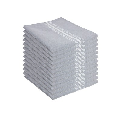 Arkwright Bistro Napkins (12 Pack), Spun Polyester, 18x22 in., Striped Color Options