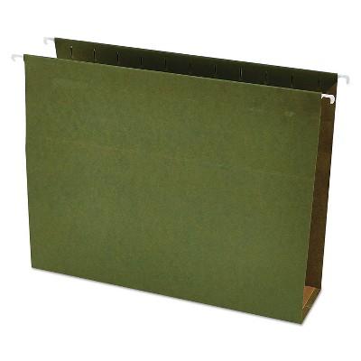 UNIVERSAL Three Inch Box Bottom Pressboard Hanging Folder Letter Standard Green 25/Box 14143