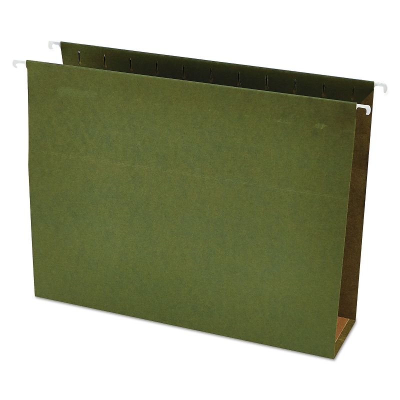UNIVERSAL Three Inch Box Bottom Pressboard Hanging Folder Letter Standard Green 25/Box 14143, 1 of 6