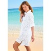 Swim 365 Women's Plus Size Eyelet Cover-Up Shirt - 4 of 4