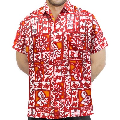 LA LEELA Mens Hawaiian Shirts Short Sleeve Button Down Shirt Floral Shirt Men Summer Beach Casual Vacation Tropical Shirts Funny