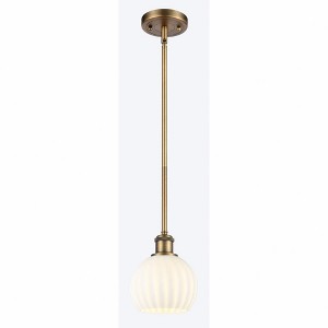 White Venetian - 1 Light Stem Hung Mini Pendant In Modern Style-8 Inches Tall and 6 Inches Wide - 1 of 1