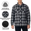 Alpine Swiss Mens Josh Fleece-Lined Flannel Jacket Heavyweight Snap-Front Plaid Shirt Shacket  Warm Soft Winter Outerwear - 2 of 4