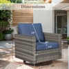 Buenhomino Patio Chairs Wicker Swivel Rocker Set of 2 Heavy Duty Patio Furniture Set Wicker Outdoor Swivel Rocking Chairs for Porch Balcony - 2 of 4