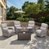 Belord 6-INCH Extra Thick Cushion Outdoor Patio Furniture Set with Swivel Glider Patio Chair Set of 4, 5 Pieces Patio Furniture Set with Firepit Table - 3 of 4