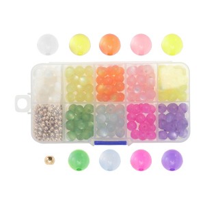 Unique Bargains 8mm 4mm Round Glass Beads for Bracelets for Bracelet Making DIY Crafts Assorted Color 380 Pcs - 1 of 4