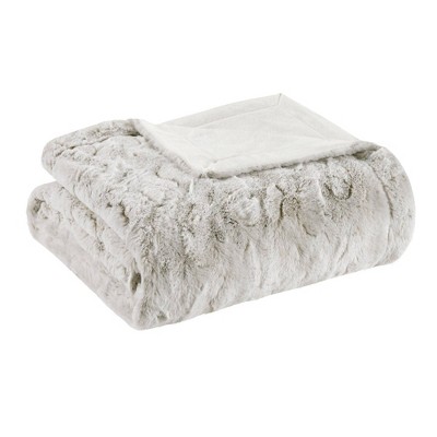 60x70 Faux Fur Throw Blanket White - Yorkshire Home : Target