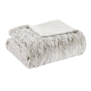 Marselle Oversized Faux Fur Throw Snow Leopard