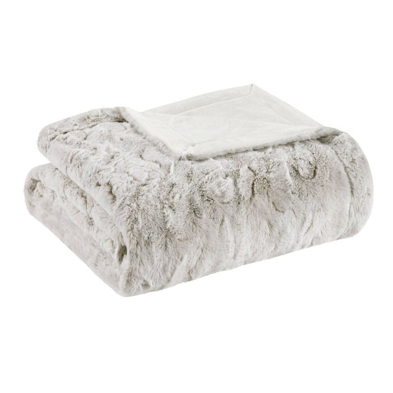 60"x70" Oversized Marselle Faux Fur Throw Blanket - Madison Park , 1 of 7