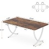 Tribesigns Rectangular Dining Table for 4, 63 Inches Modern Kitchen Table with Faux Marble Table Top and Metal Legs - 3 of 4