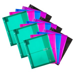 BAZIC Products® Poly Project Envelopes, 11-1/2" x 9-3/4", 200 Sheet Capacity, Assorted Colors, 5 Per Per Pack, 3 Packs - 1 of 4