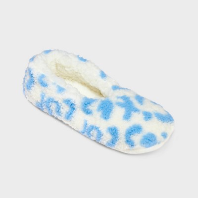 Women's Lilo & Stitch Fluffy Slipper Socks With Grippers - Blue : Target