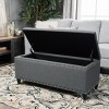 42" Contemporary Storage Ottoman Bench with Padded Seat and Hidden Compartment for Living Room -3irtyhousy - 3 of 4