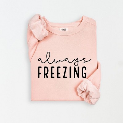 Simply Sage Market Women's Lightweight Garment Dyed Graphic Sweatshirt Always Freezing