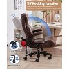Grungis PU Leather Swivel Office Chair with Wheels,Modern Gaming Chair with Adjustable Height and Thigh Exerciser,Computer Chair for Office - 2 of 4