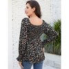 Women's Maternity Tops Elegant Square Neck Lantern Sleeve Blouse - 4 of 4