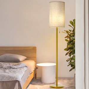 Maxax Black Floor Lamp with Painted Iron and Rattan Shade - 1 of 4